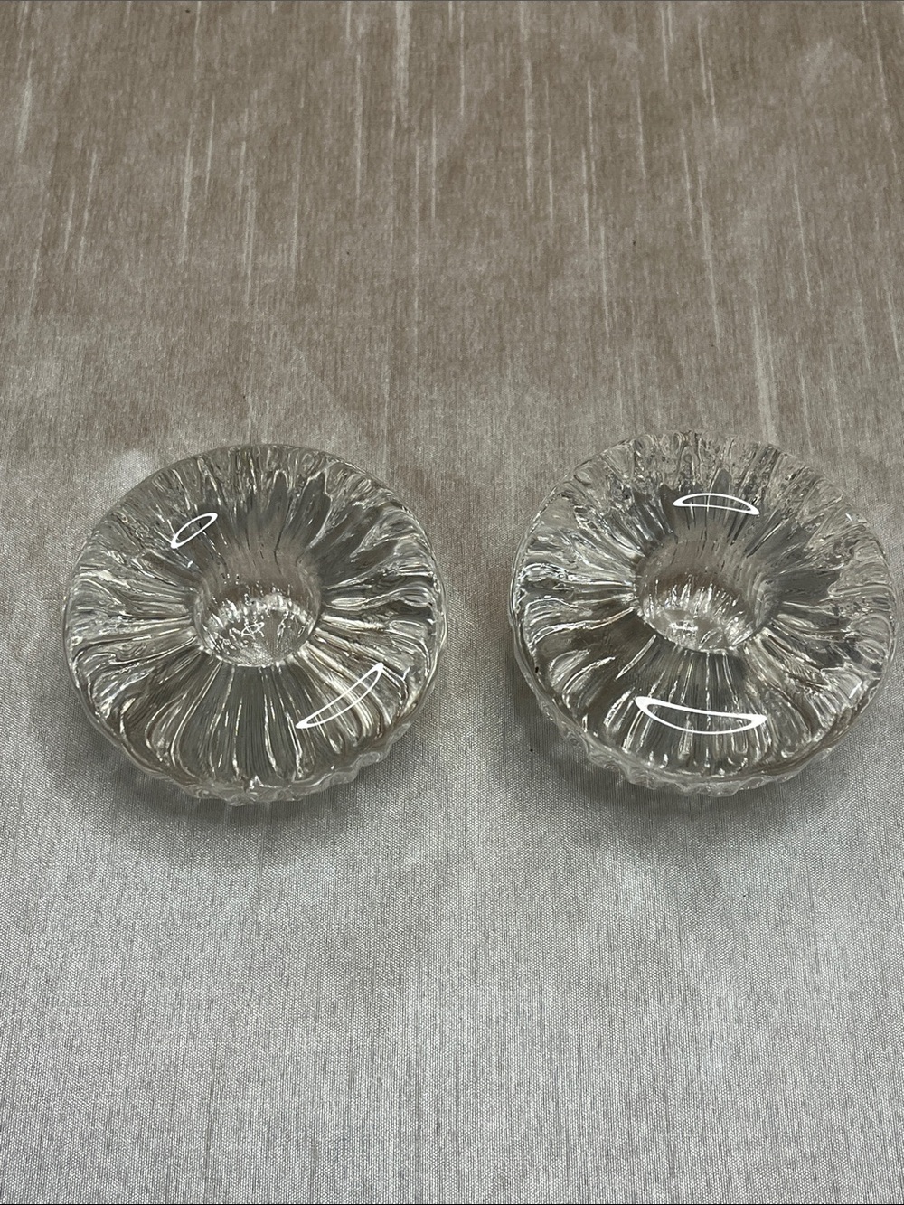 Vintage Iittala "Poppa" Glass Candle Holders - Pair by Valto Kokko 1982